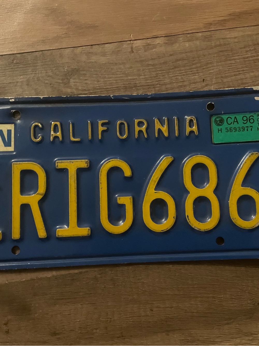 Blue and Yellow California License Plate Wall Art by